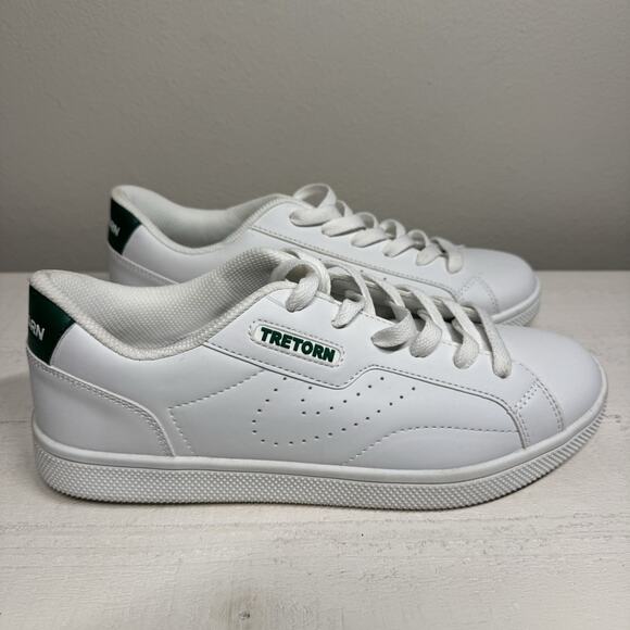 Tretorn Shoes - NEW Tretorn Womens Center Court White Leather Sneakers Tennis Shoes Sz 10 Green